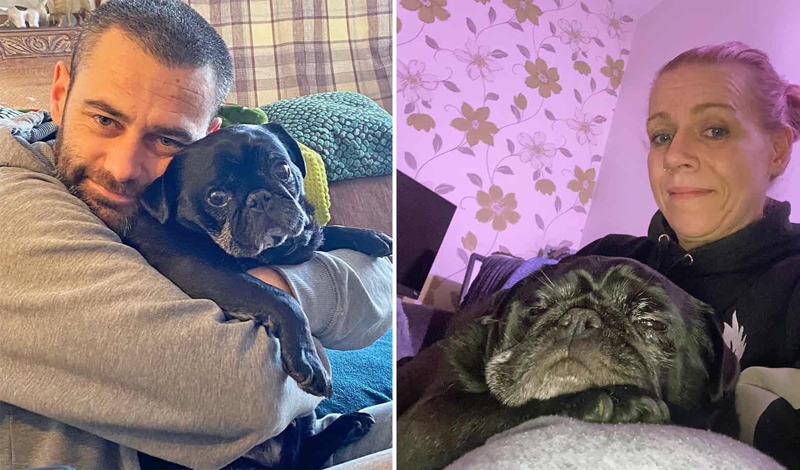 Keiran, Pat the Pug and Laura