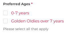 Adoption Application Help Text